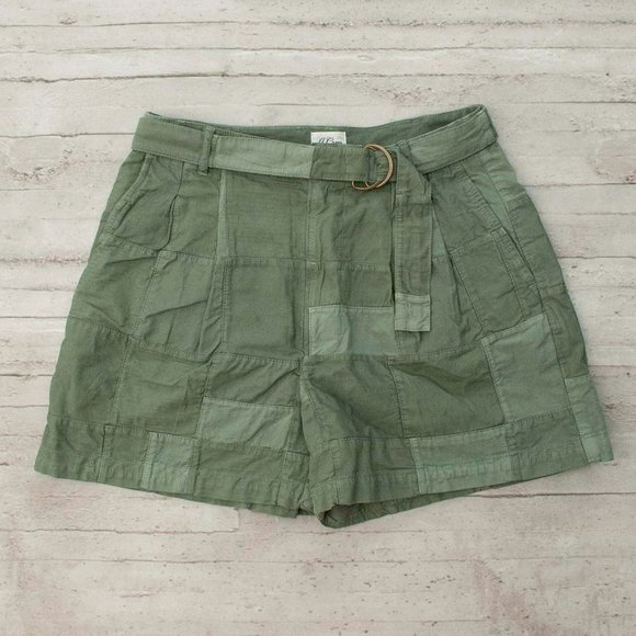 NWT J. Crew Limited-edition D-Ring Patchwork Shorts - Pale Cypress size 6 - Picture 2 of 4
